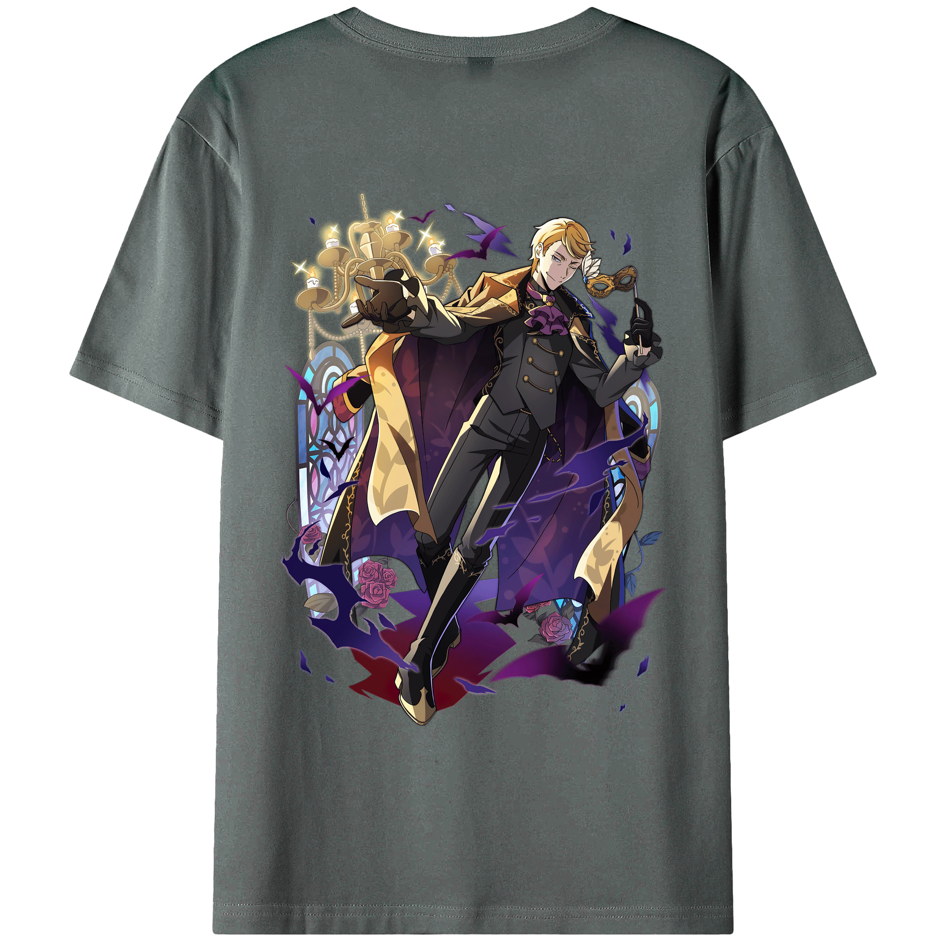 （画像用） 文豪ストレイドッグス Bungo Stray Dogs 綿100％ メンズ半袖Tシャツ（バックプリント） 通気性